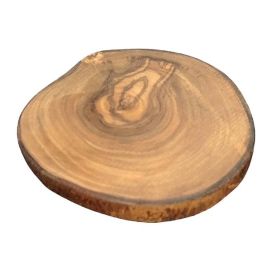 Olive Wood Bark-Edge Plate
