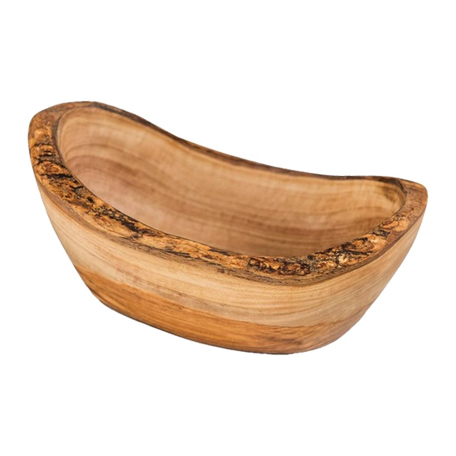 Olive Wood Bark-Rim Bowl