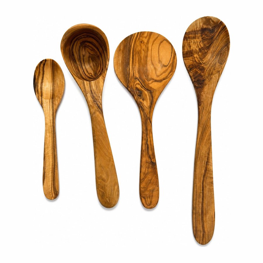 Olive Wood Serving Spoon Set