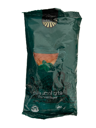 Tunisian green tea with nuts and saffron, 100 g retail pack — wholesale